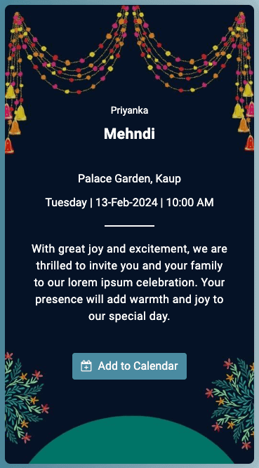 Mehndi Invitation